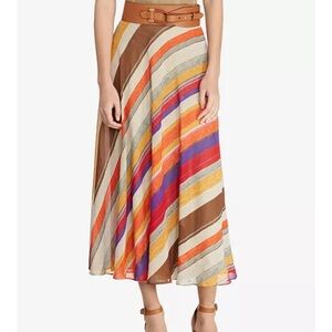 Lauren Ralph Lauren Serape Georgette Maxi Skirt size 8